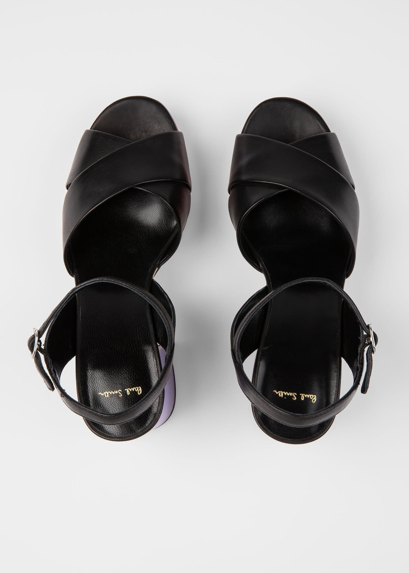 Black Leather 'Poppy' Heels 3