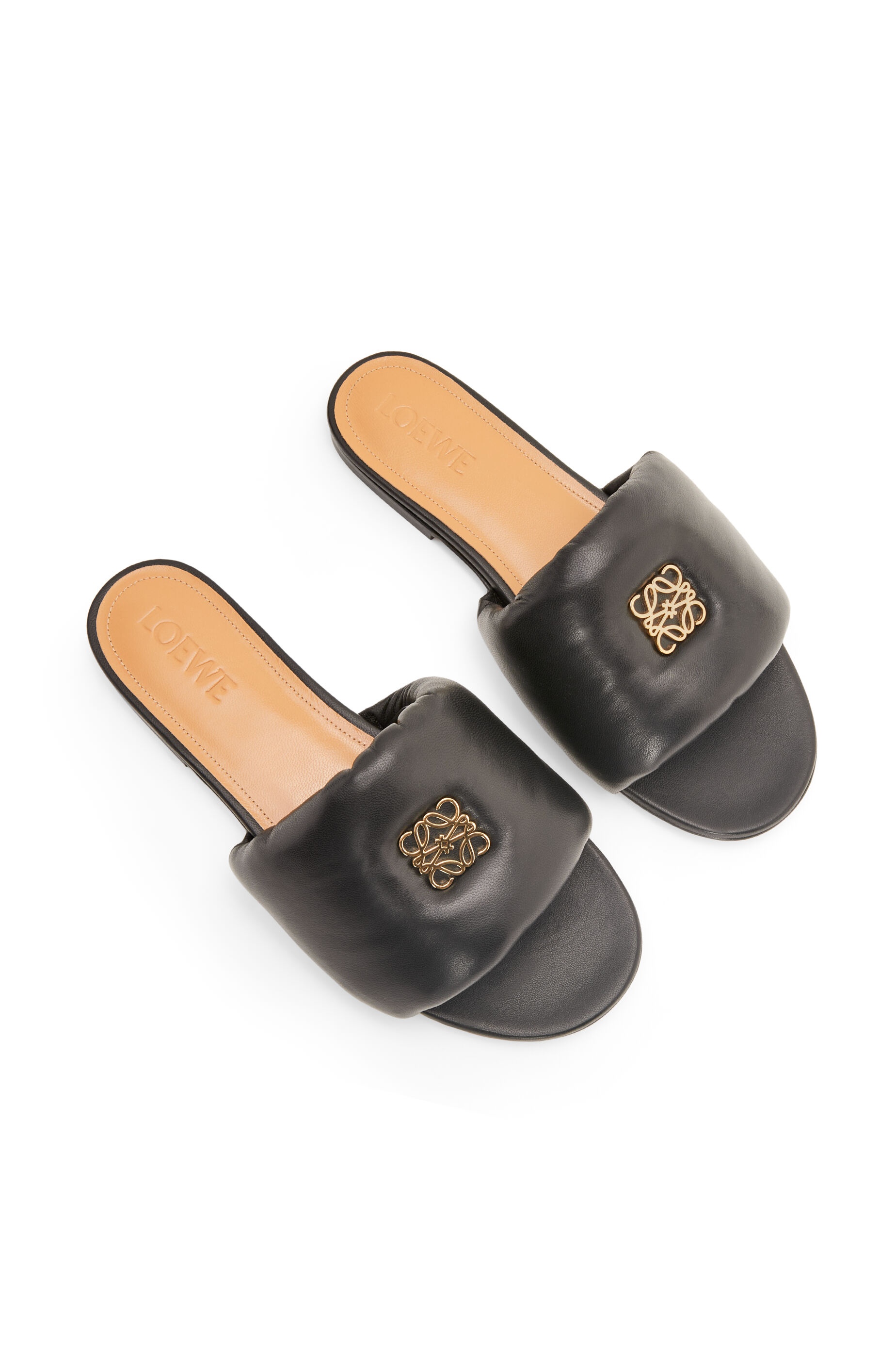 Anagram padded slide in lambskin - 3