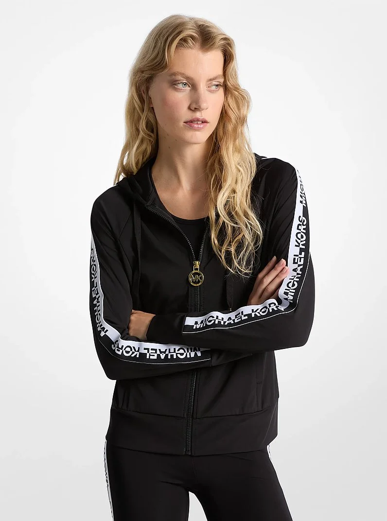 Logo Tape Zip-Up Hoodie - 1