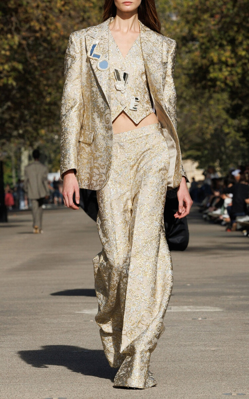 Stella McCartney Brocade Single-Breasted Jacket gold outlook