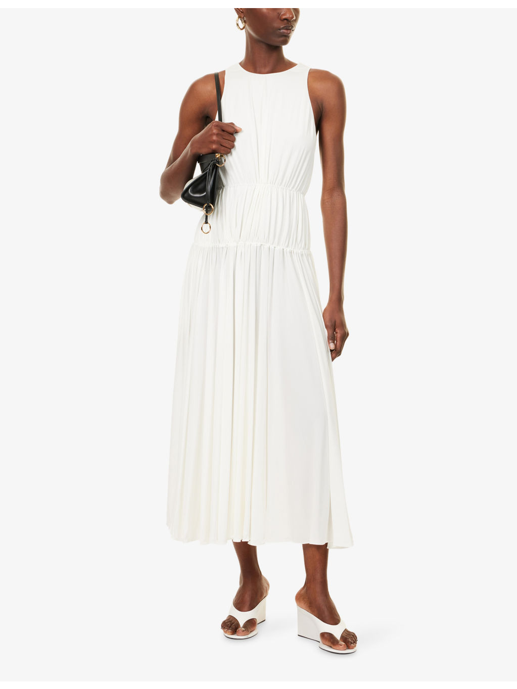 Draped Sleeveless Woven Maxi Dress - 2
