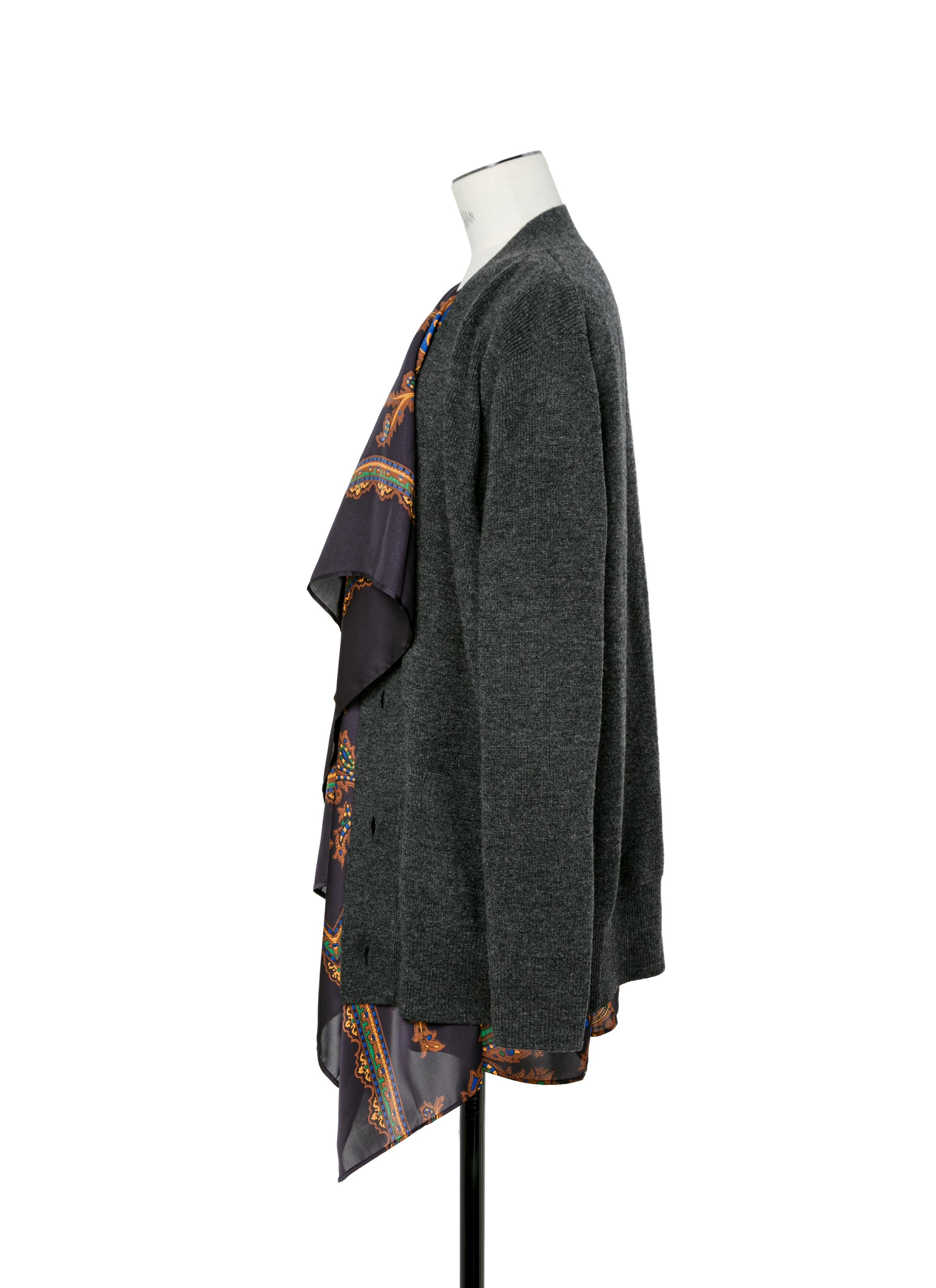 Paisley Print x Wool Knit Cardigan - 2