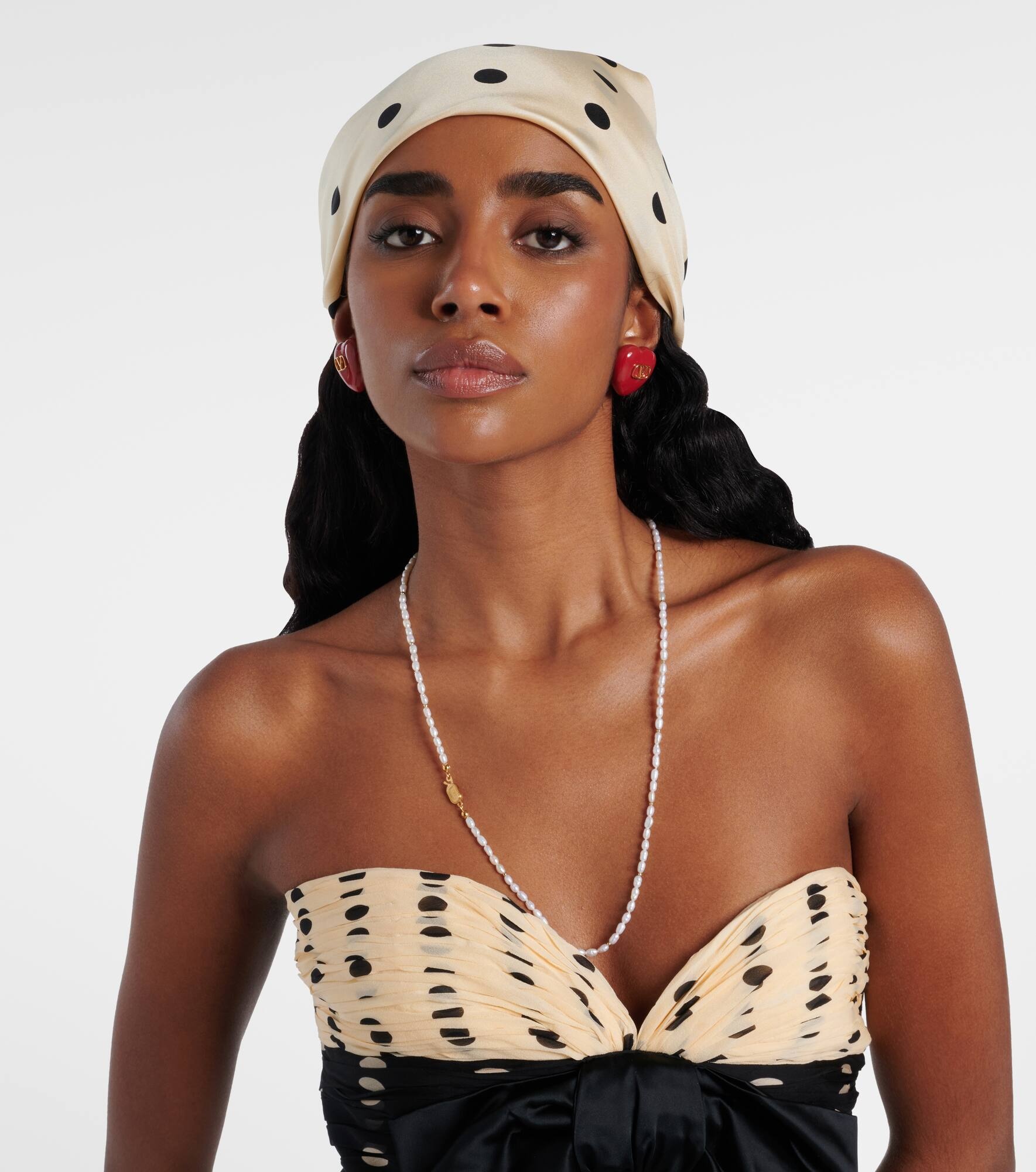 Chez Valentino polka-dot silk scarf - 2