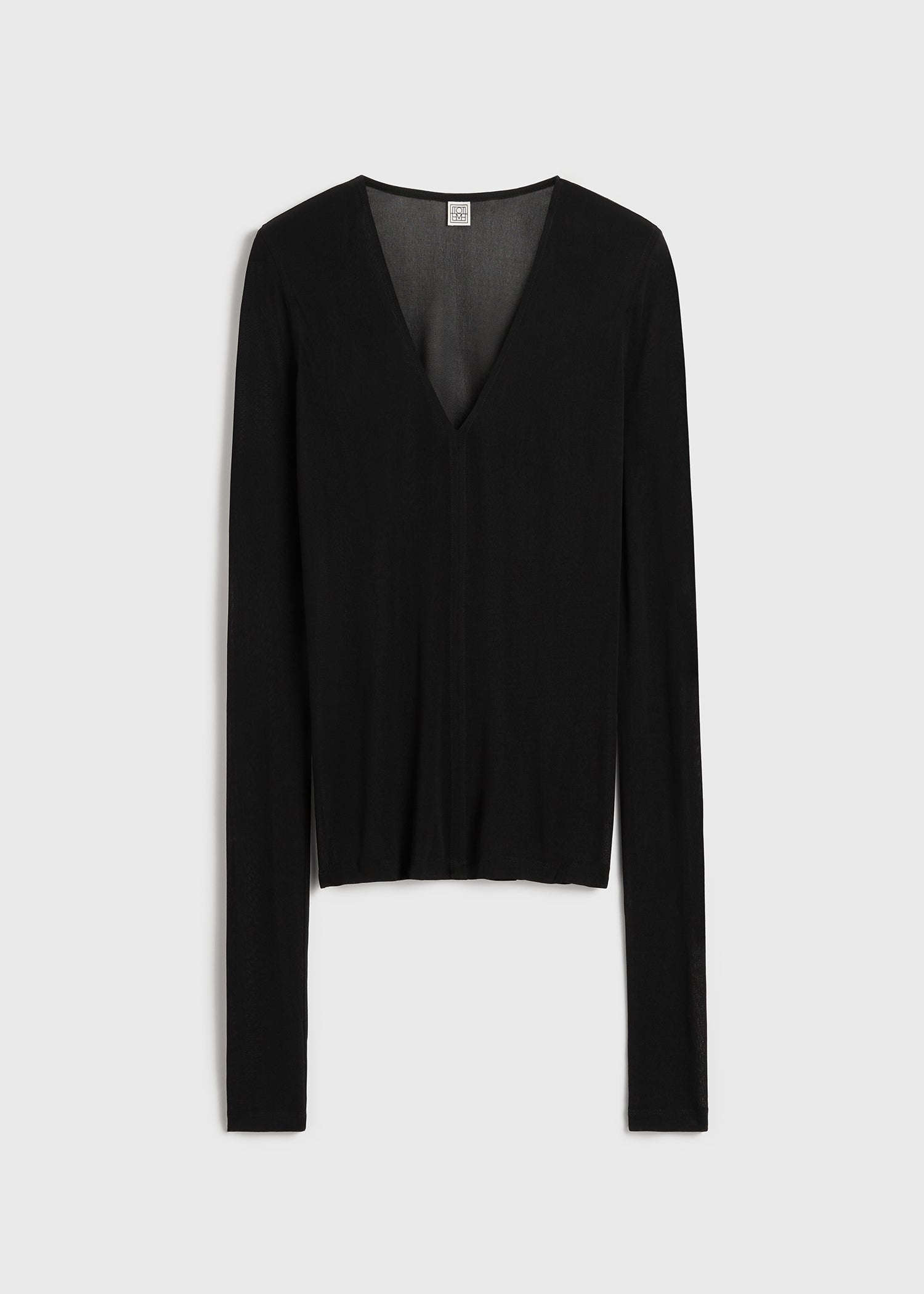 Deep v-neck top black - 1