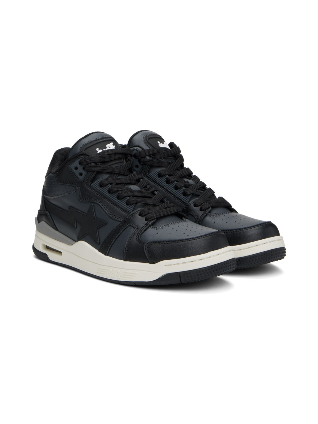 Black & Gray Clutch Sta #1 Sneakers - 4