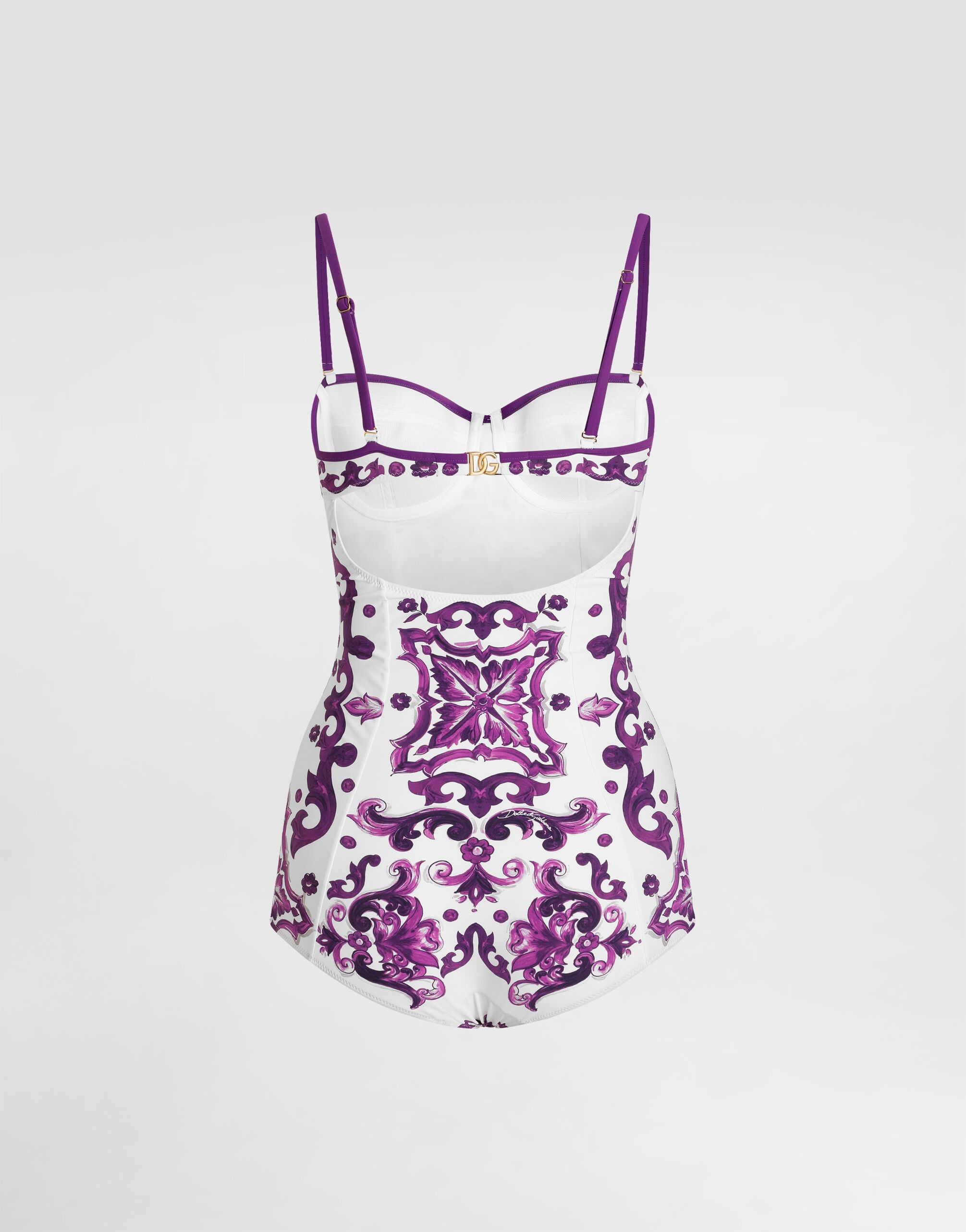 Majolica-print one-piece swimsuit - 3
