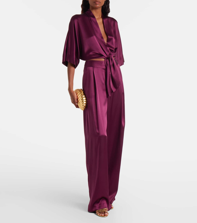 THE SEI Cropped silk charmeuse top outlook