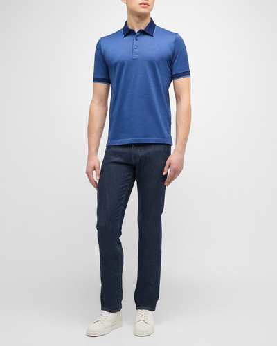 Canali Men's Cotton Polo Shirt with Tipping outlook