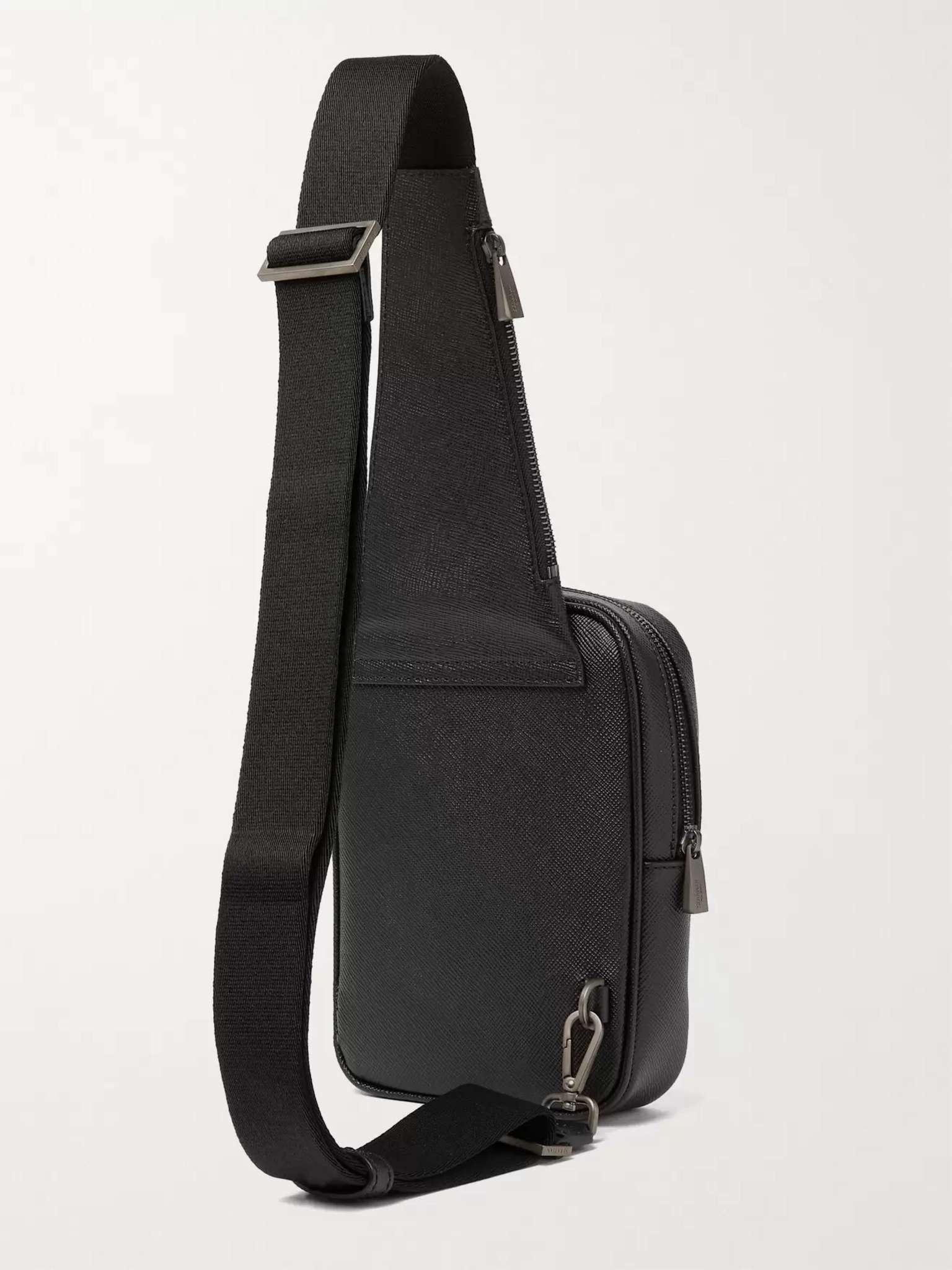 Cross-Grain Leather Backpack - 9