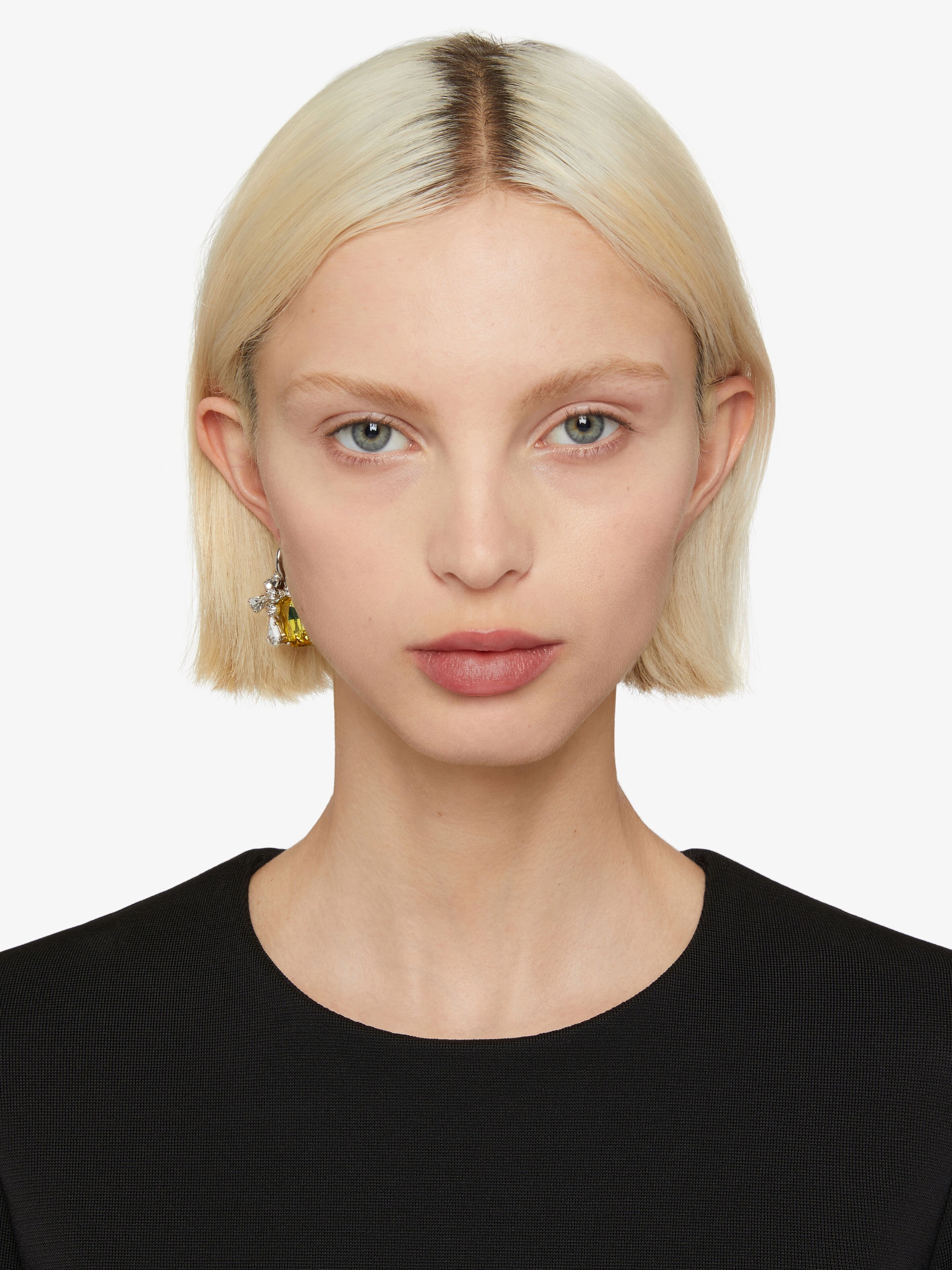 THISTLE EARRING WITH CRYSTALS - 3