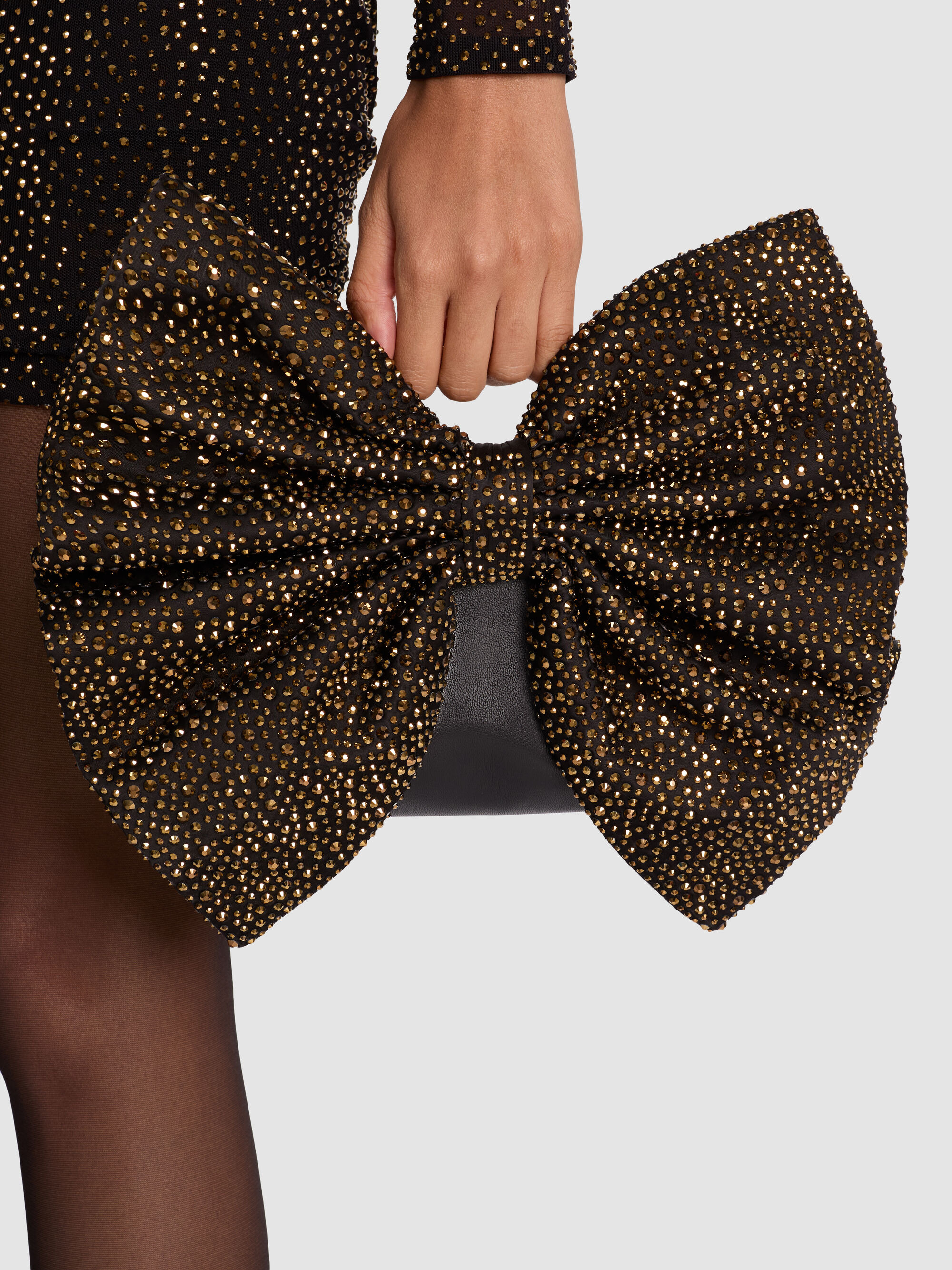 RAVEN EMBELLISHED BOW BAG - 2