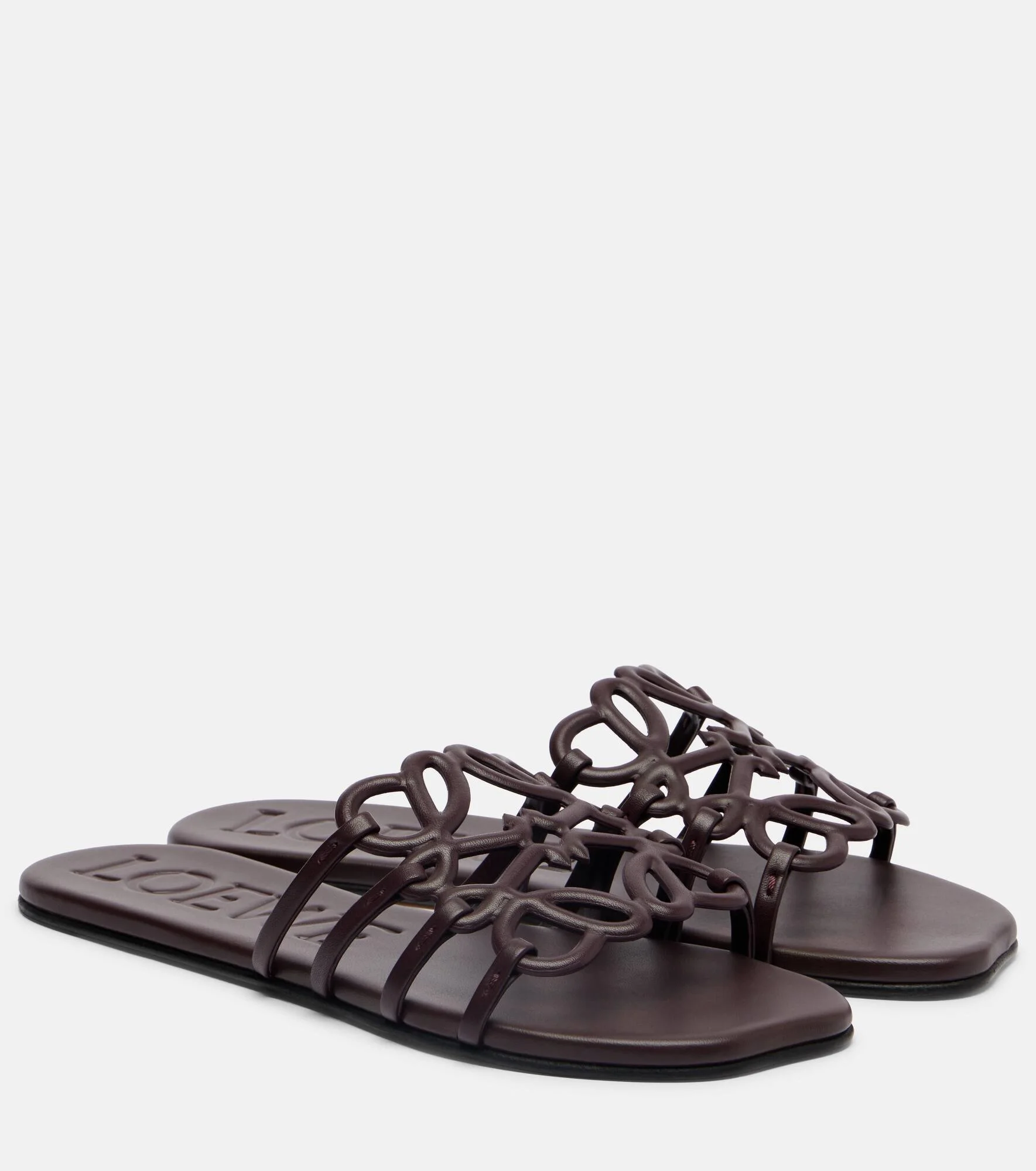 Petal Anagram leather slides - 1