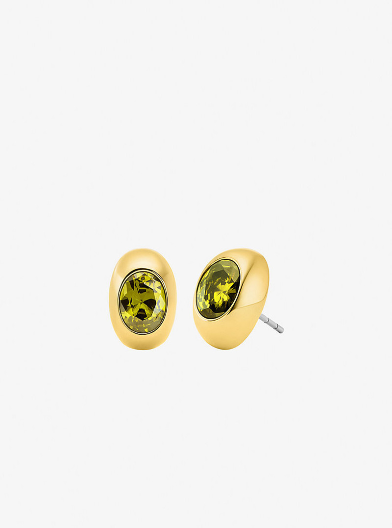 Oval Stone Stud Earrings 1