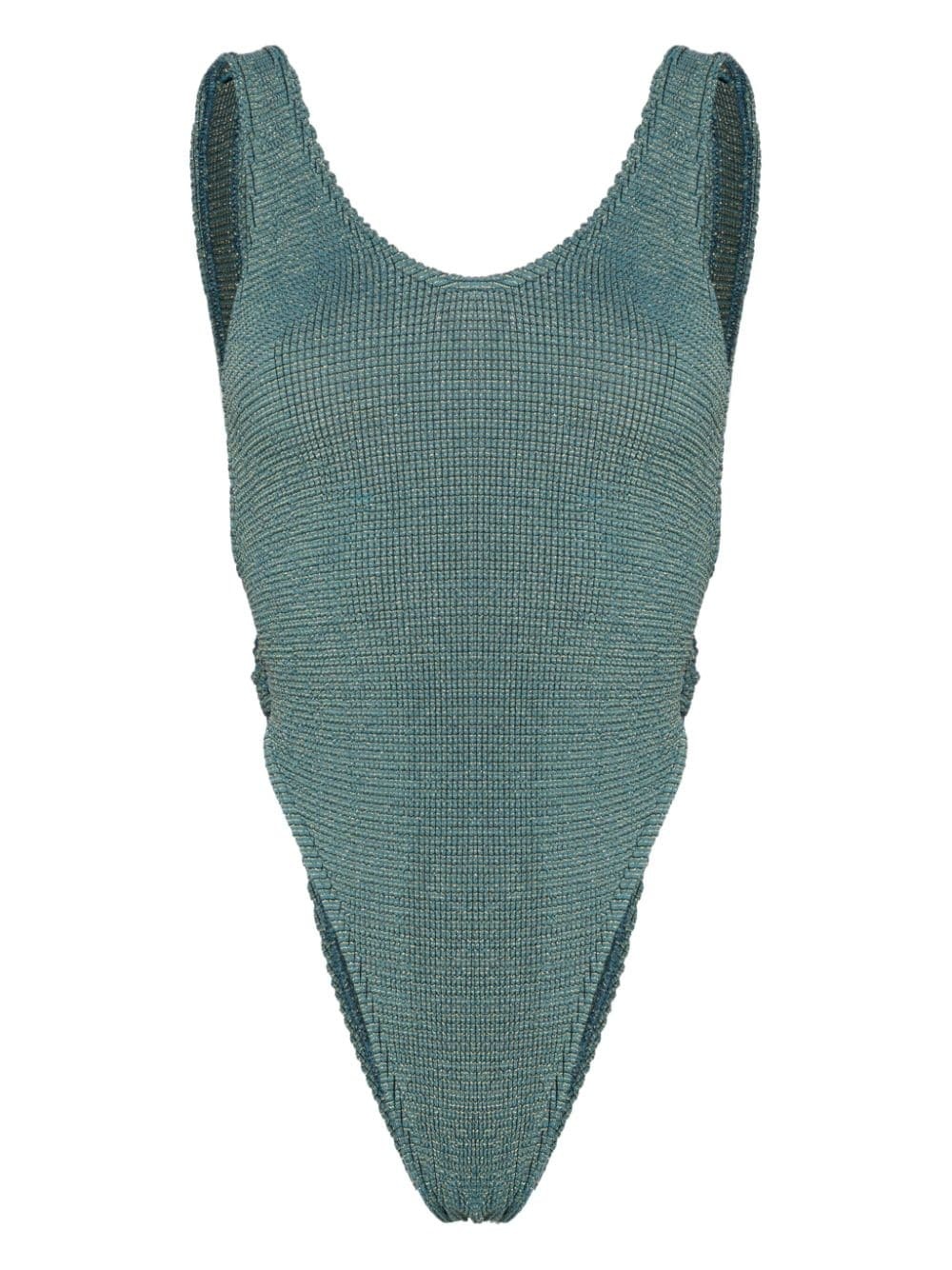 Alicia ring-detailing seersucker swimsuit - 1