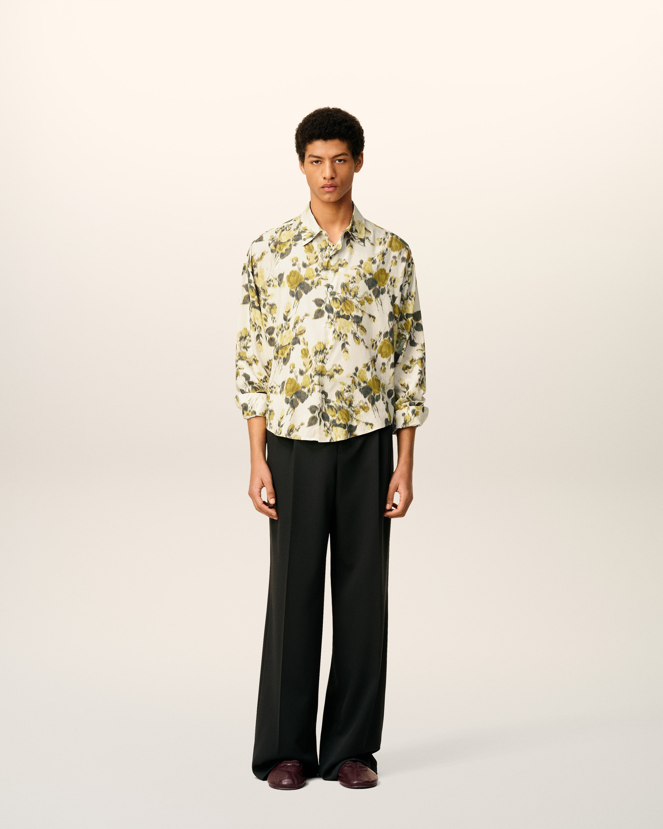 GREEN FLOWER PRINTED BOXY SHIRT - 3