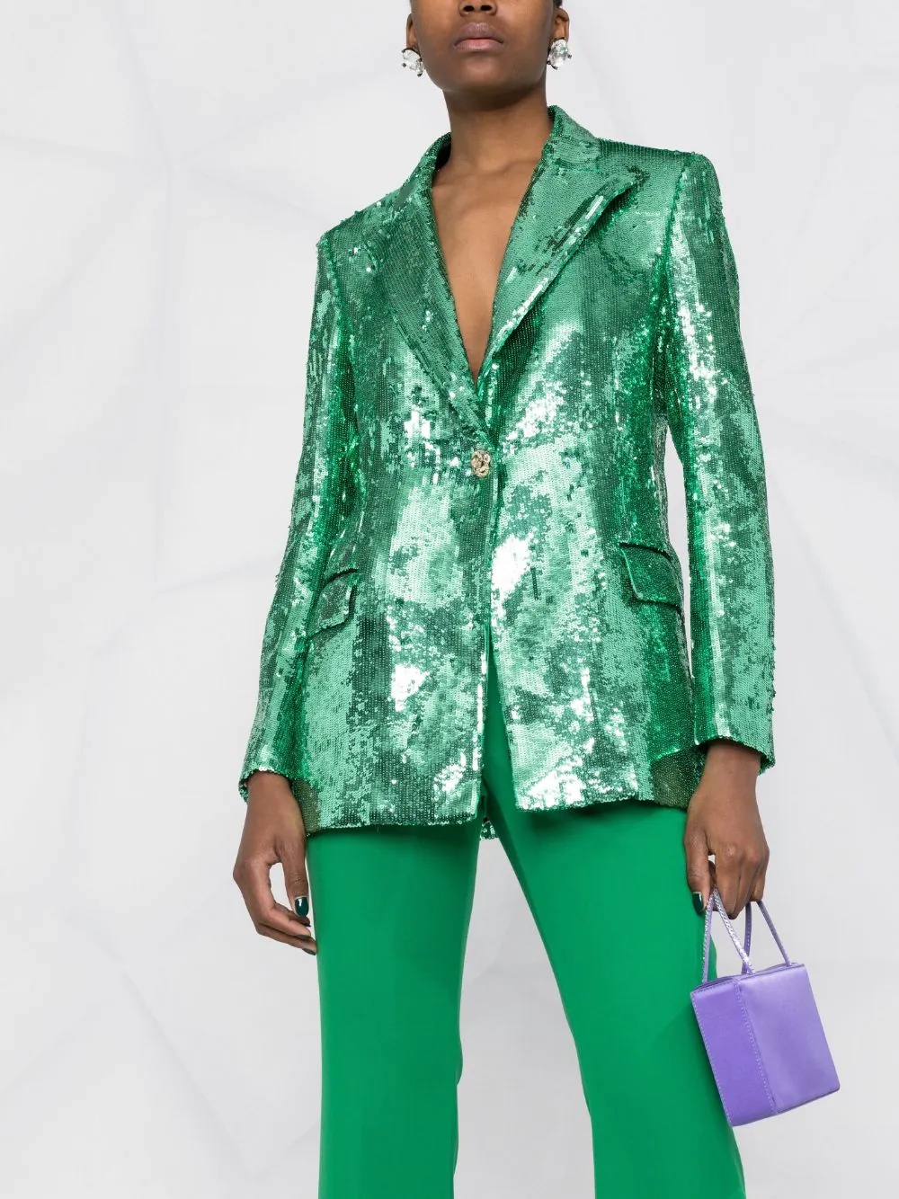 sequin-embellished blazer - 5