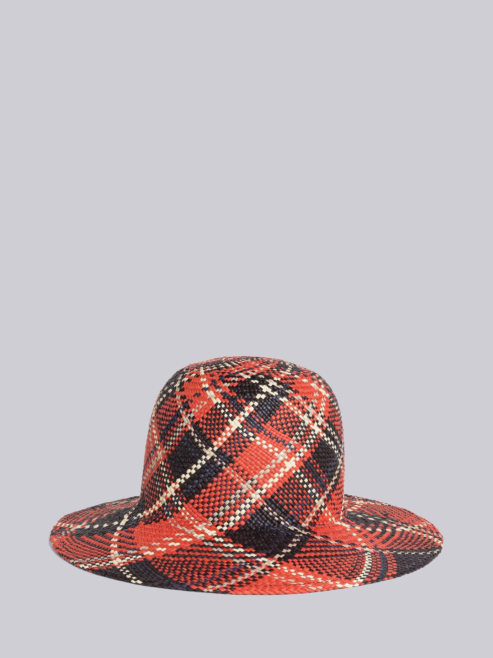 Straw Madras Sun Hat - 1