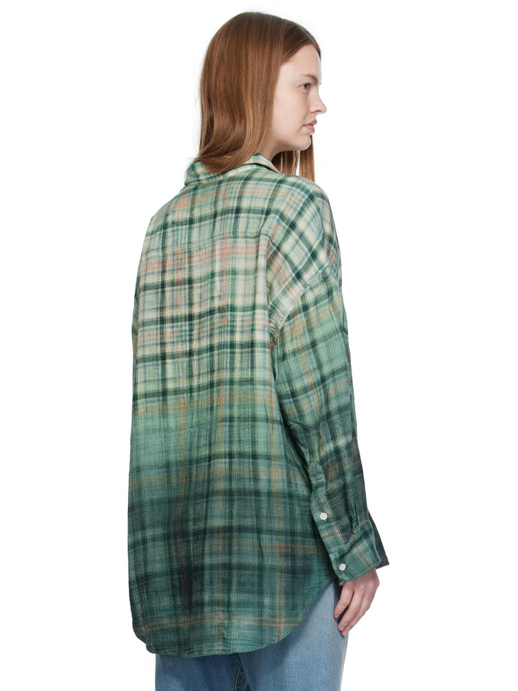 Green Drop Neck Work Shirt - 3