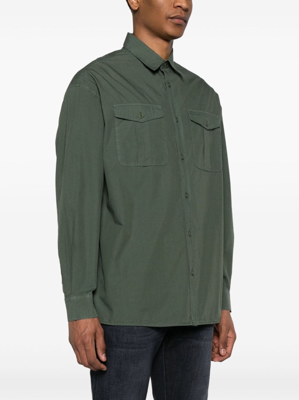 logo-patch organic cotton shirt - 3