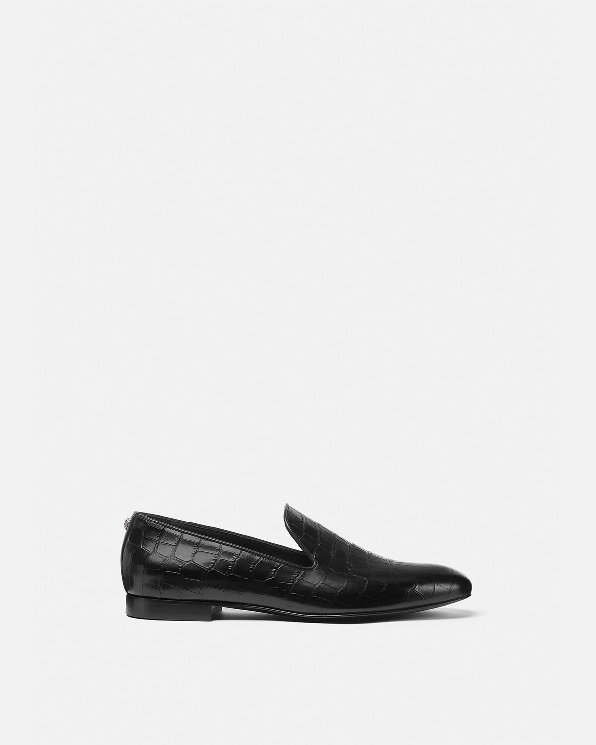 Croc-Effect Leather Slippers - 1