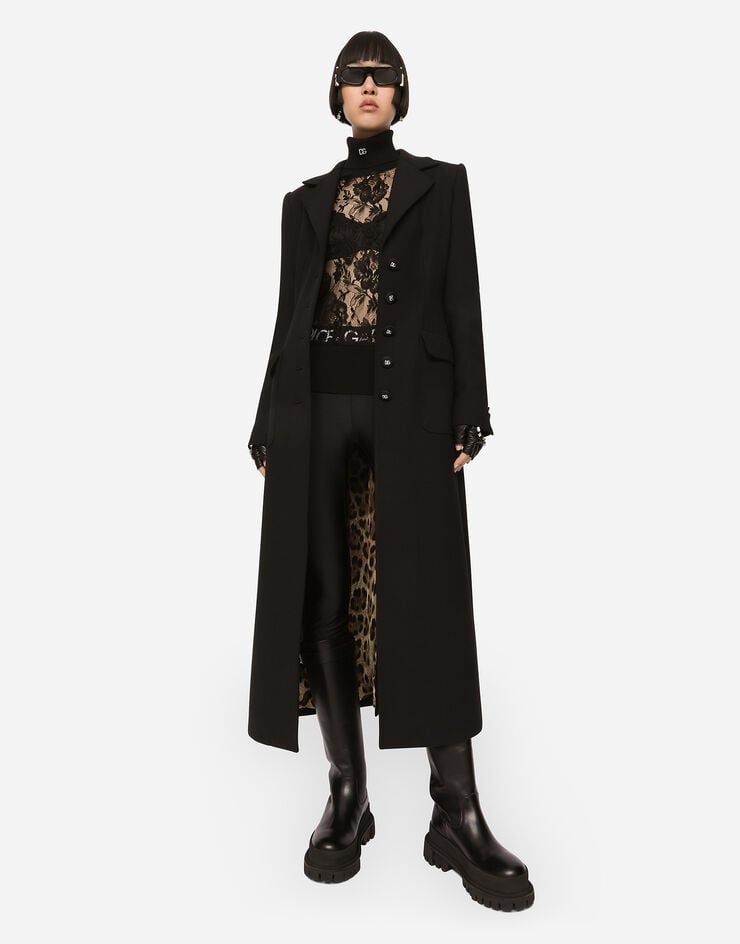 Single-breasted double crepe coat - 5