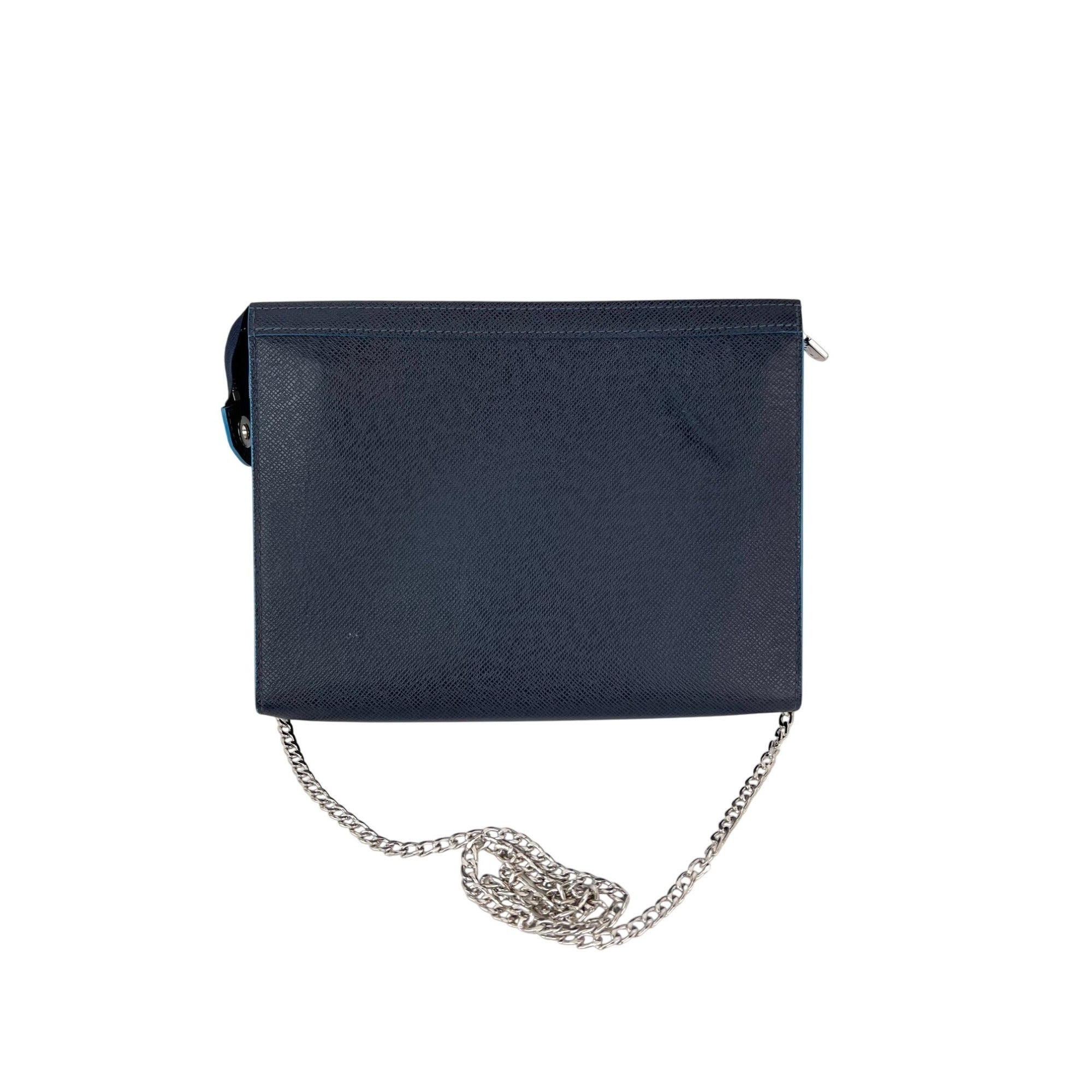 Louis Vuitton Pochette Voyage MM Taiga Dark Blue Leather Hand Bag Limited Edition - 2
