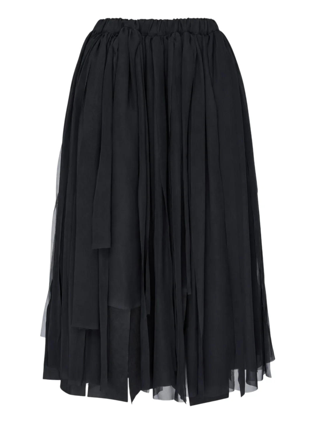 Asymmetric Layered Pleated Skirt - 1