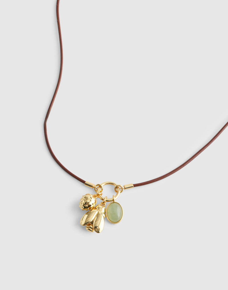 Bee Charm Cord Necklace 1