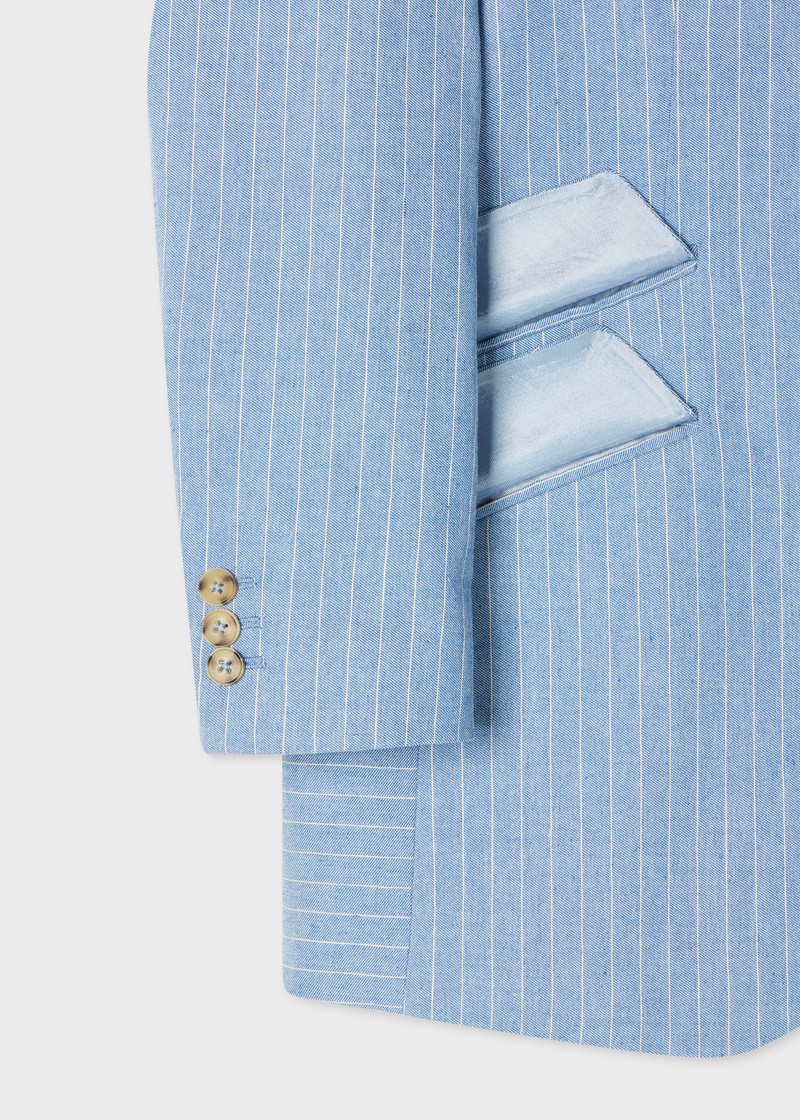Women's Light Blue Pinstripe Blazer 9
