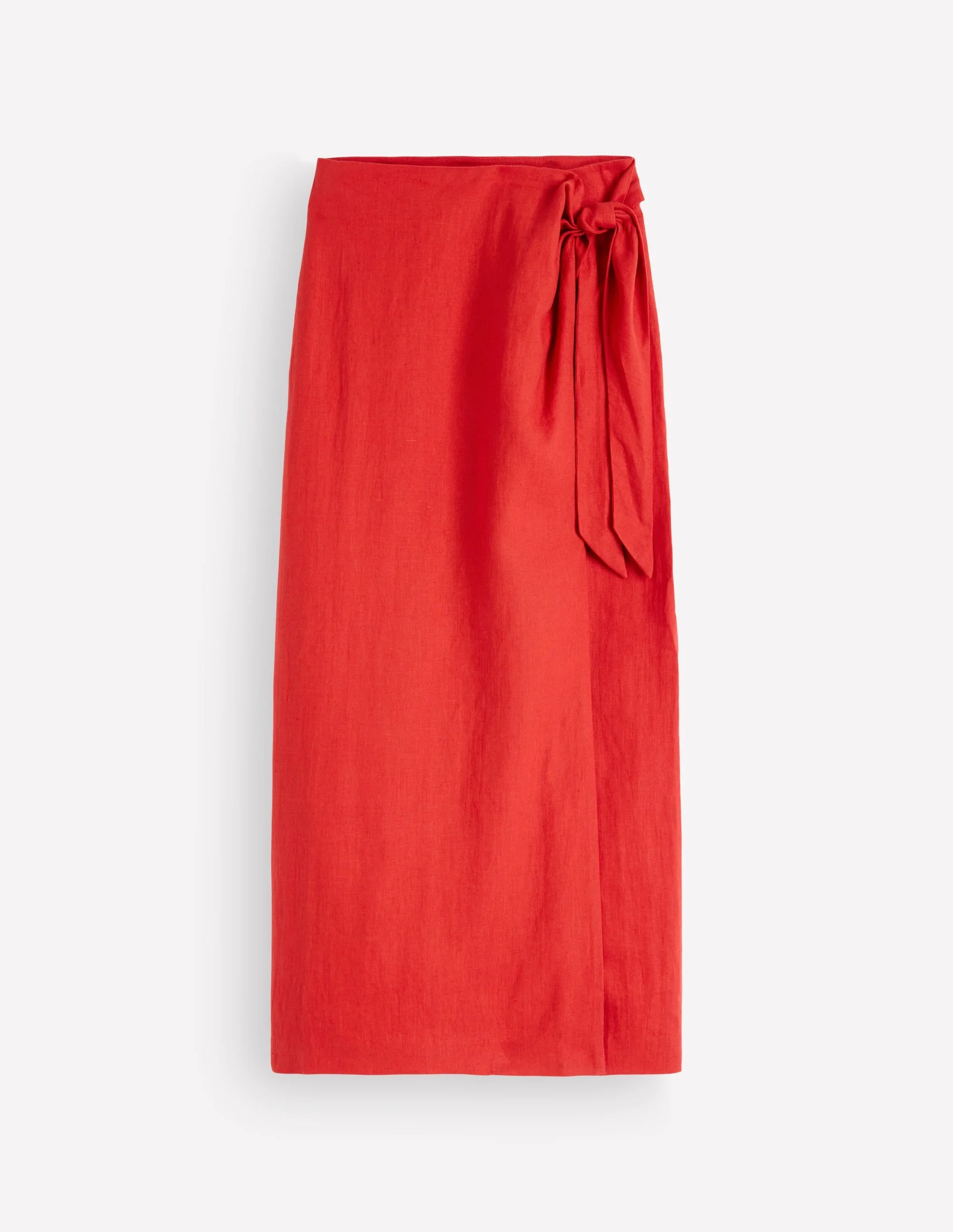 Dimitra Linen Column Skirt-Red Coral - 1