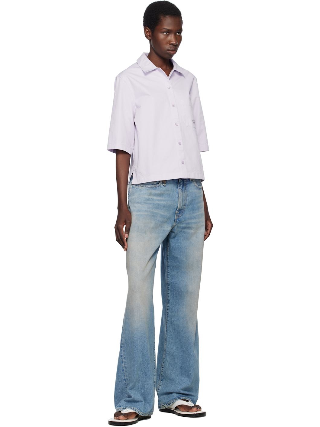 Purple Cropped Boxy Shirt - 4