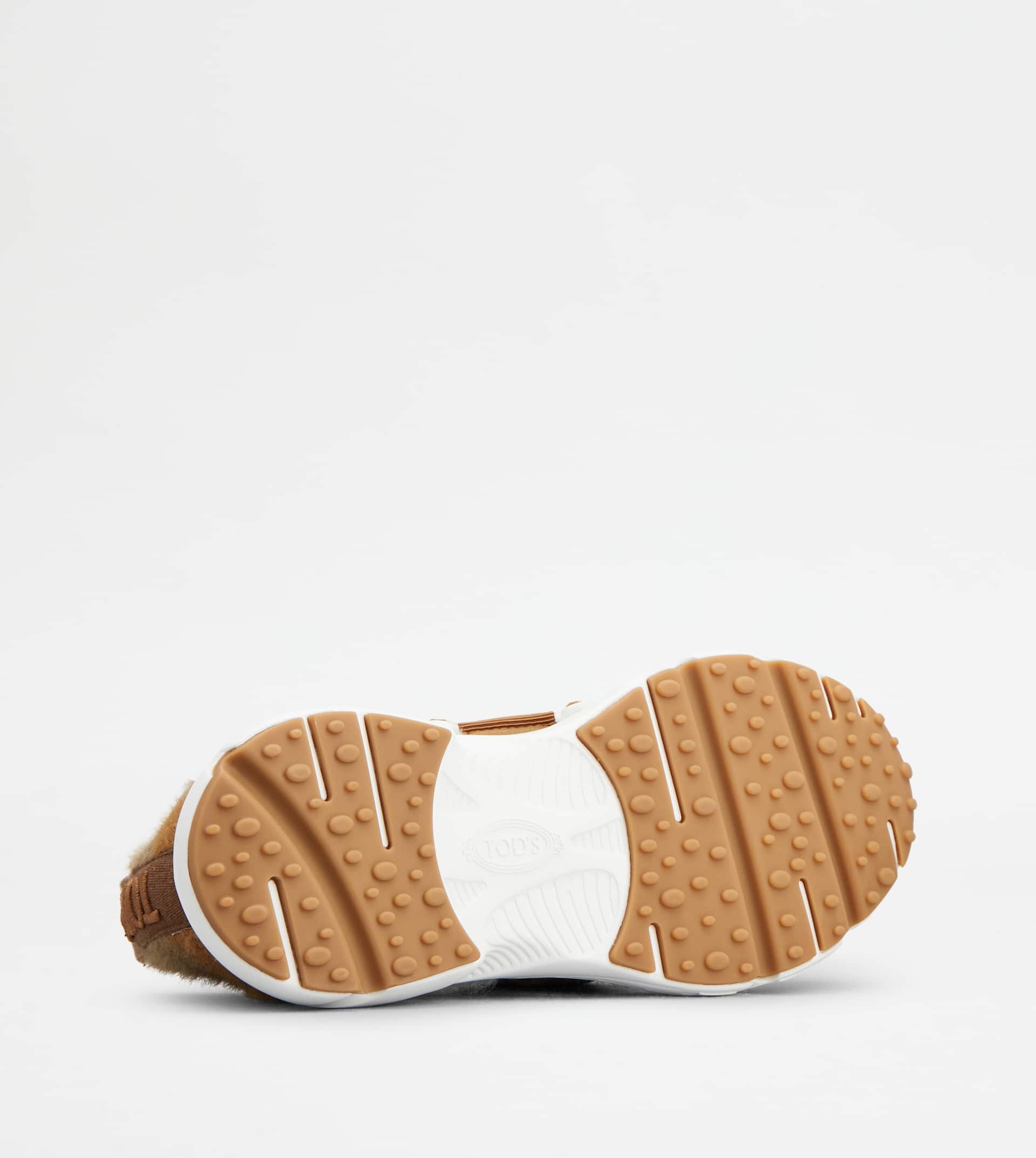 KATE SLIP-ON SNEAKERS IN FABRIC - WHITE, BROWN - 6