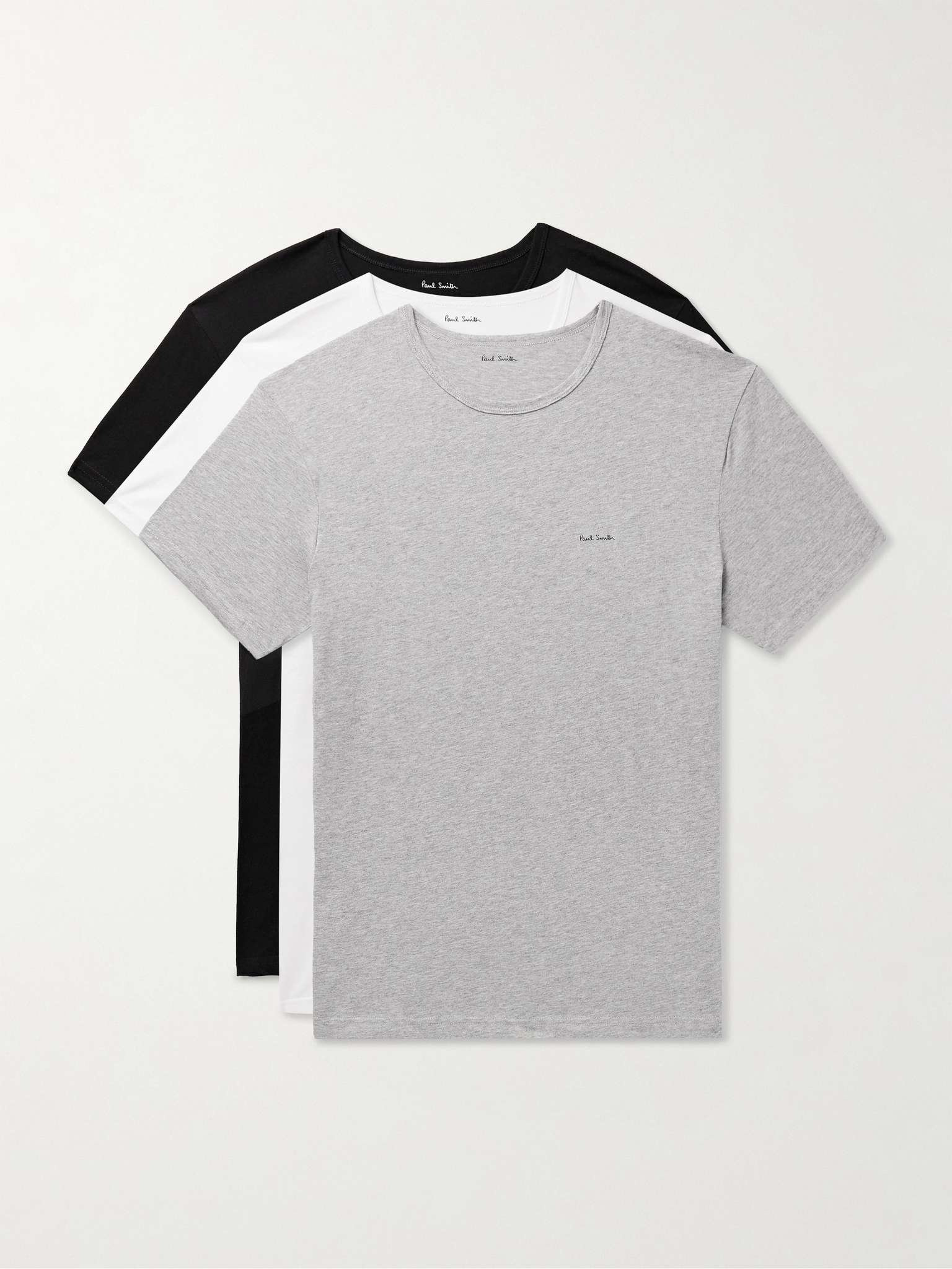 Three-Pack Slim-Fit Logo-Print Organic Cotton-Jersey T-Shirts - 1