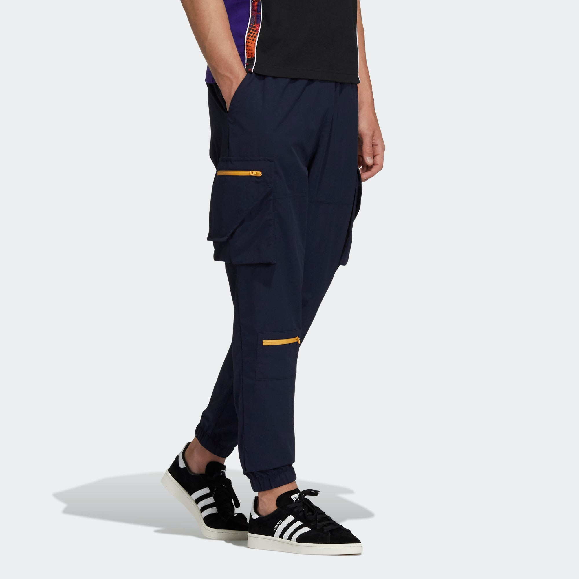 Men's adidas originals Adv Pants 1 Contrasting Colors Zipper Bundle Feet Sports Pants/Trousers/Jogge - 4