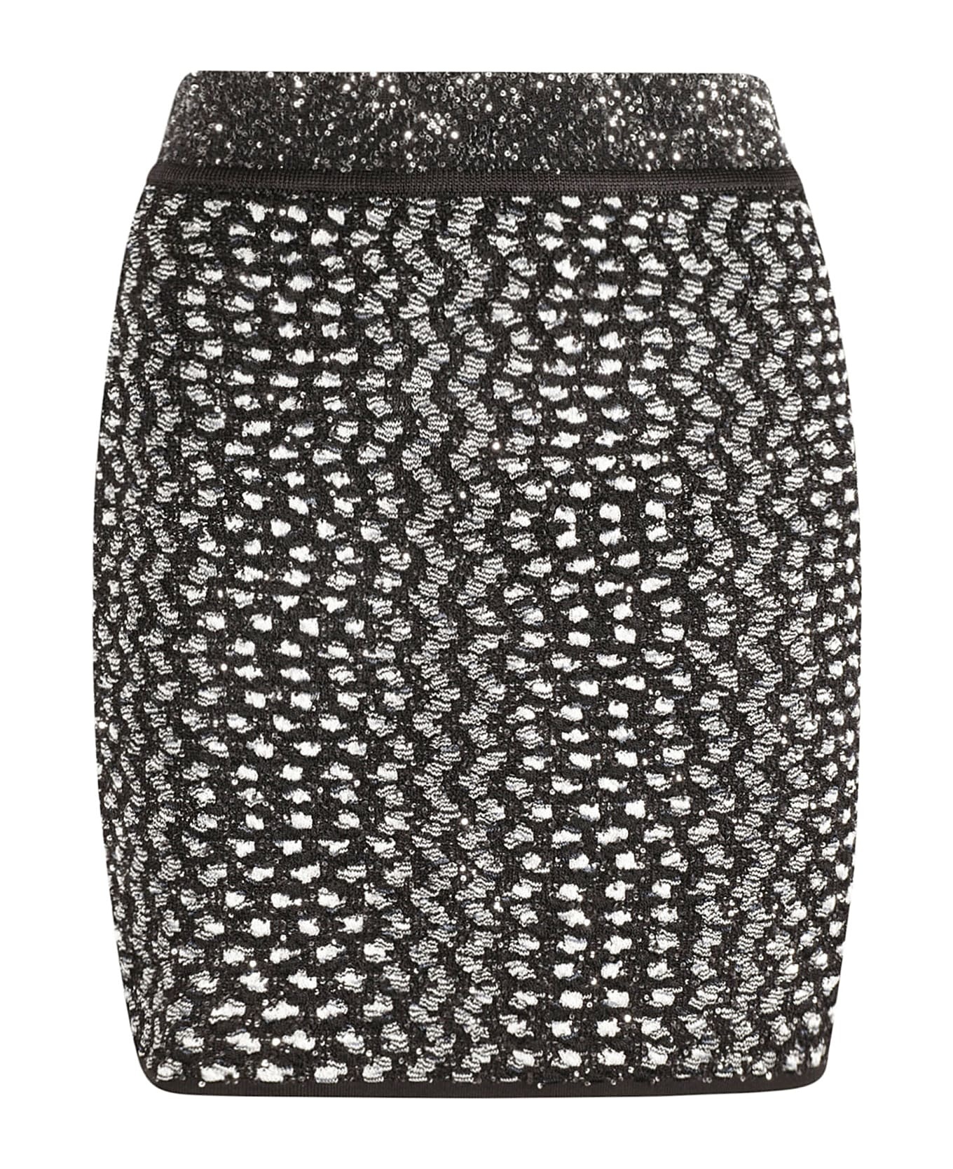 Flamed Lamé Mini Skirt - 1