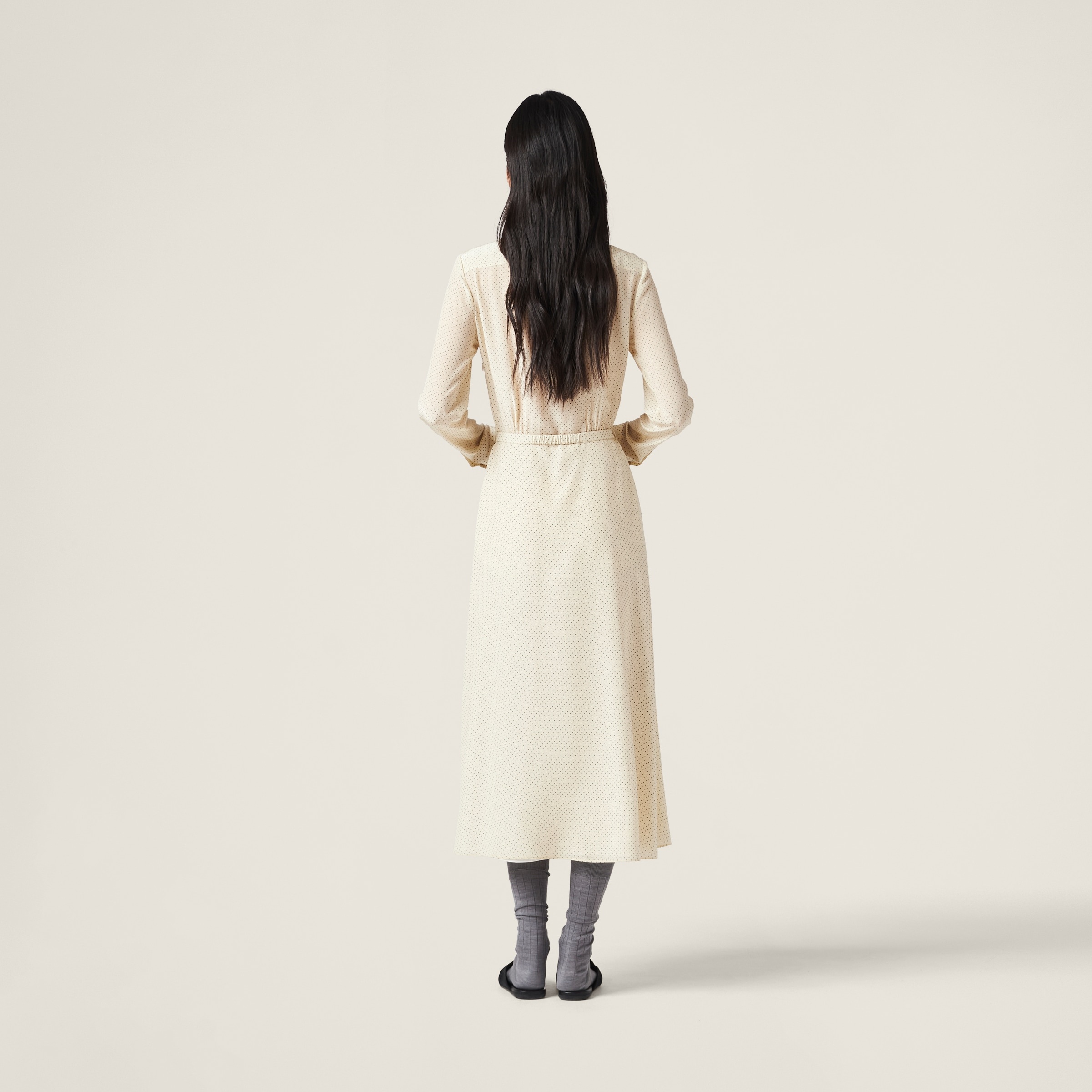 Long crepe de chine dress - 3