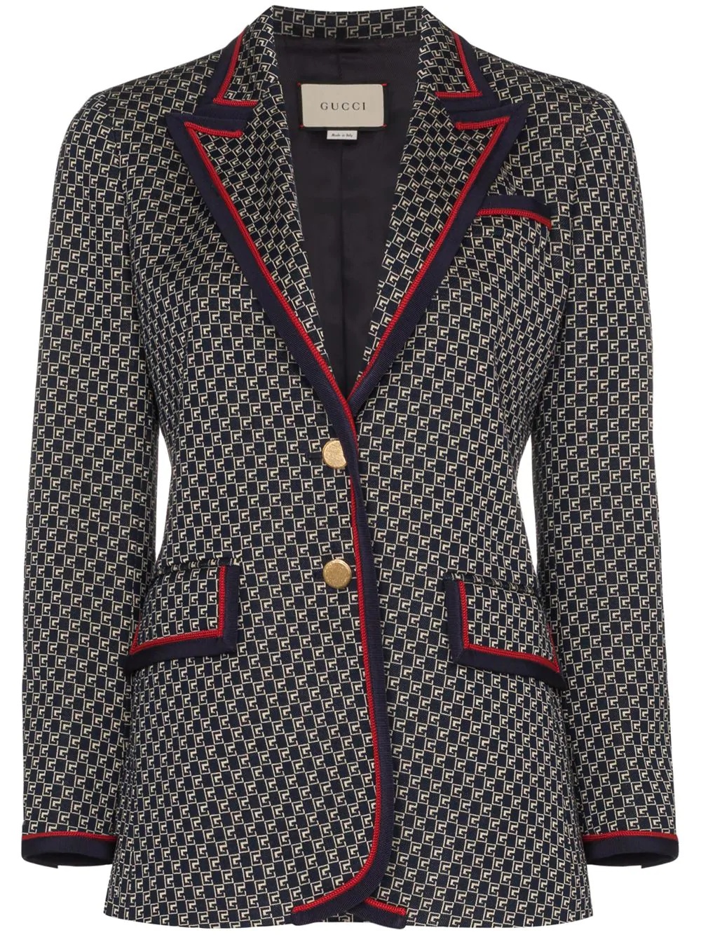 Geometric G pattern blazer - 1