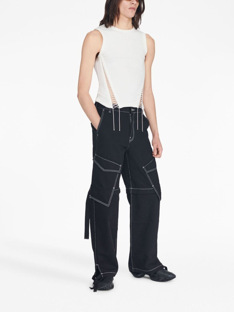 Dion Lee logo-patch detachable-leg jeans outlook