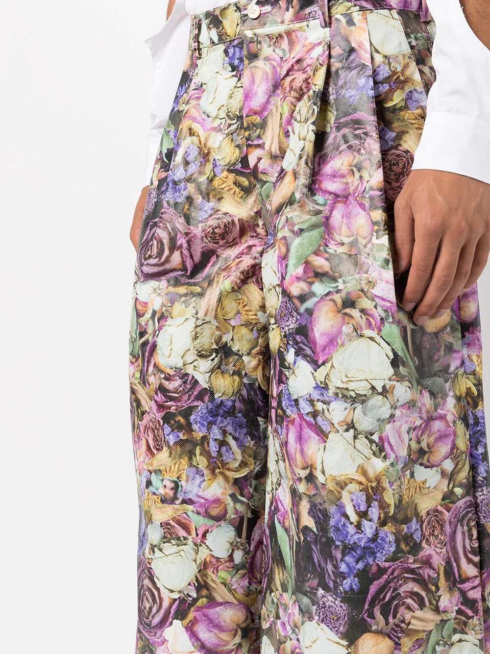 floral-print wide-leg trousers - 5