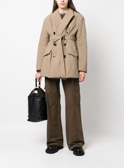 sacai double-breasted padded trench coat outlook