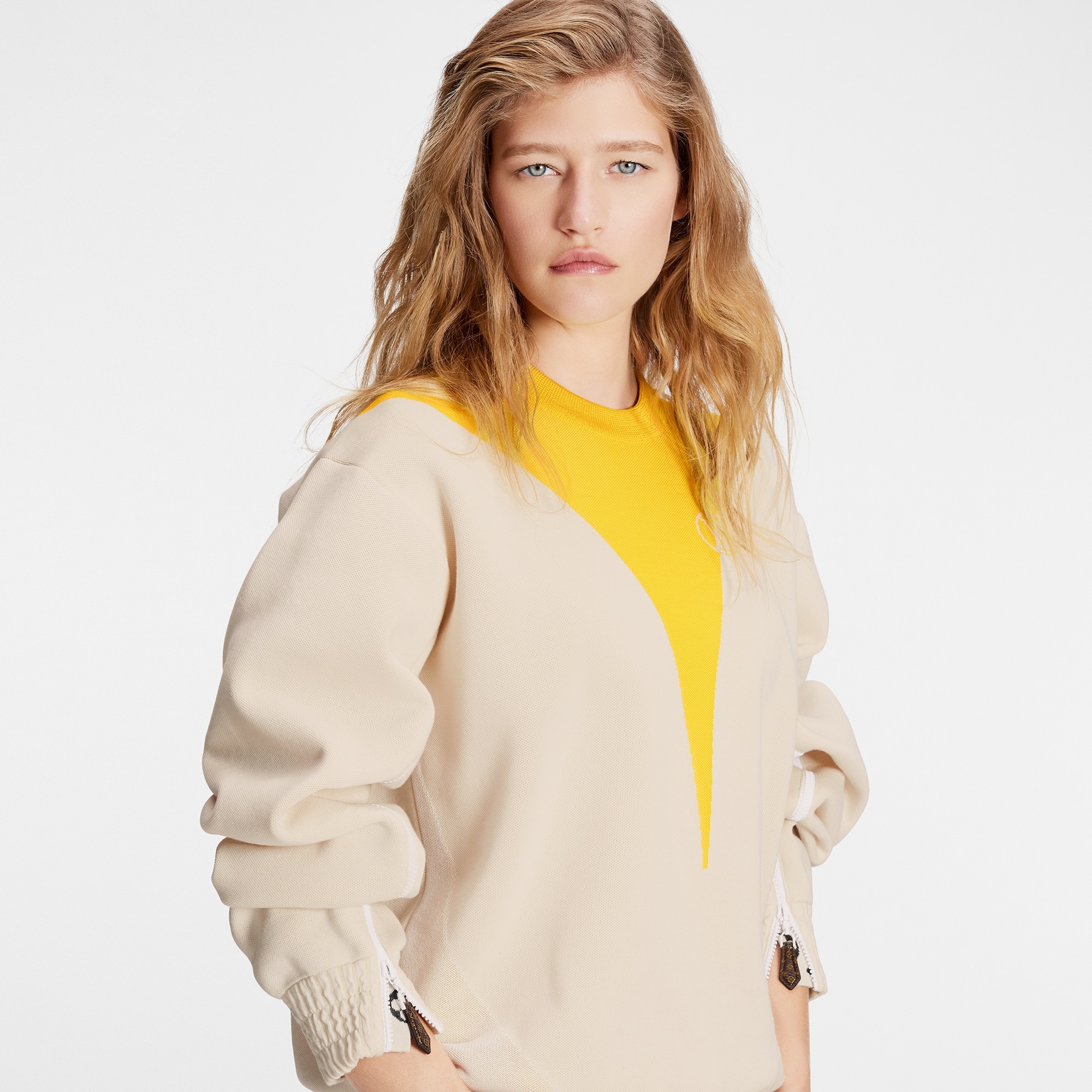 Open Sleeve Yellow Accent Sweater - 5