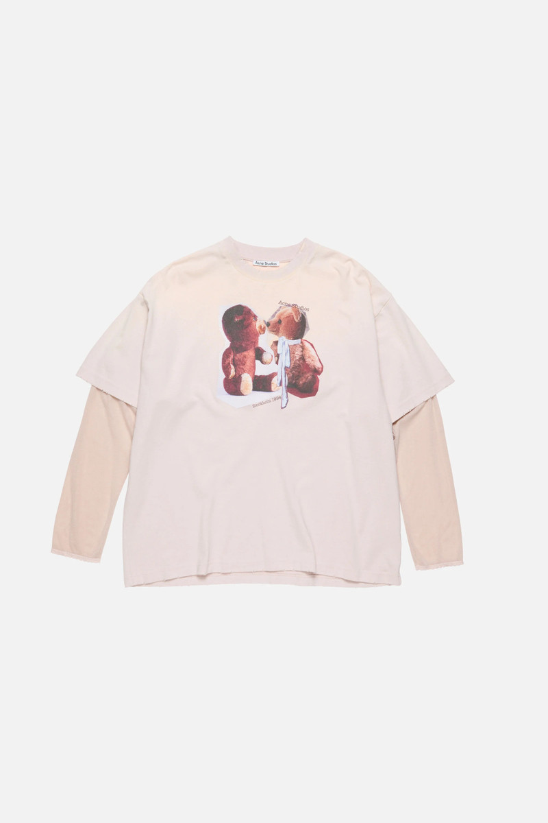 Layered print t-shirt - Violet pink - 1