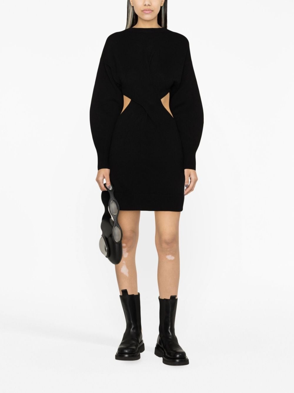 Alexander McQueen cut-out ribbed-knit minidress | REVERSIBLE
