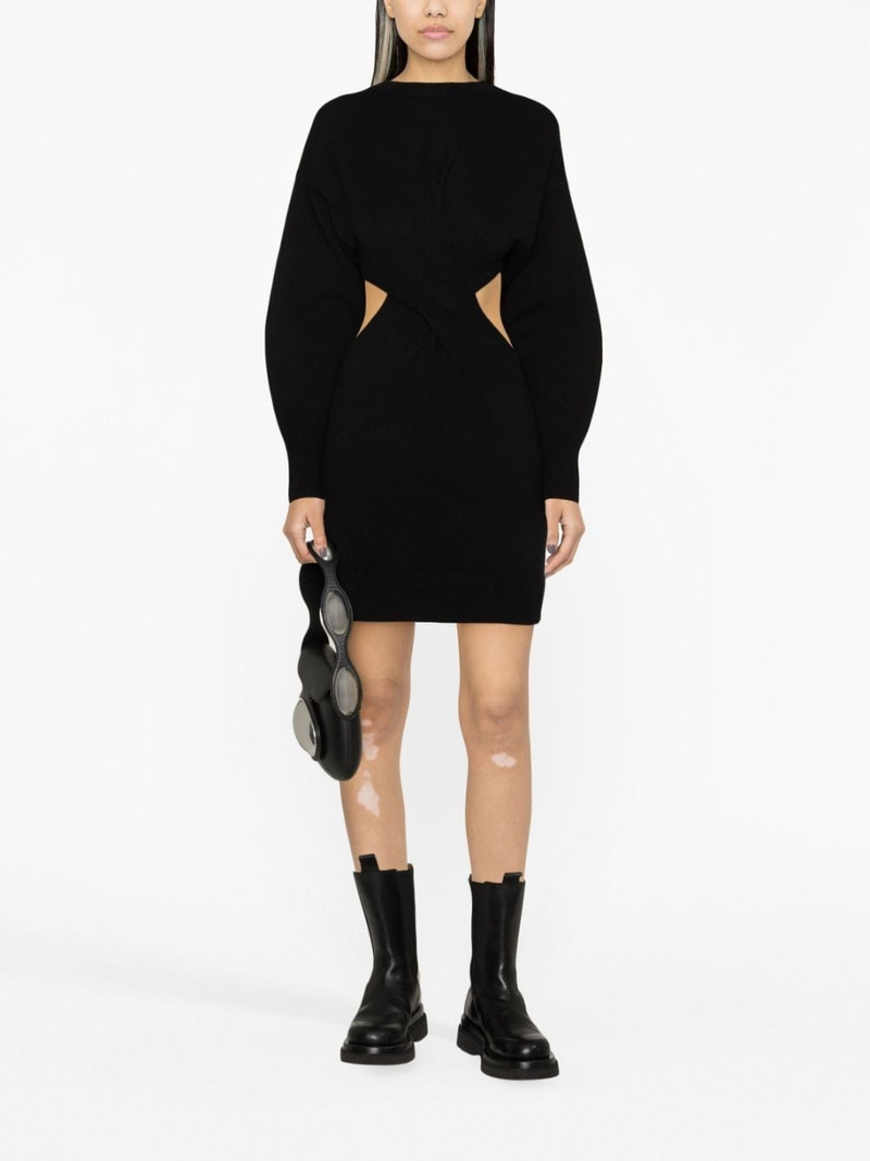 Alexander McQueen cut-out ribbed-knit minidress outlook