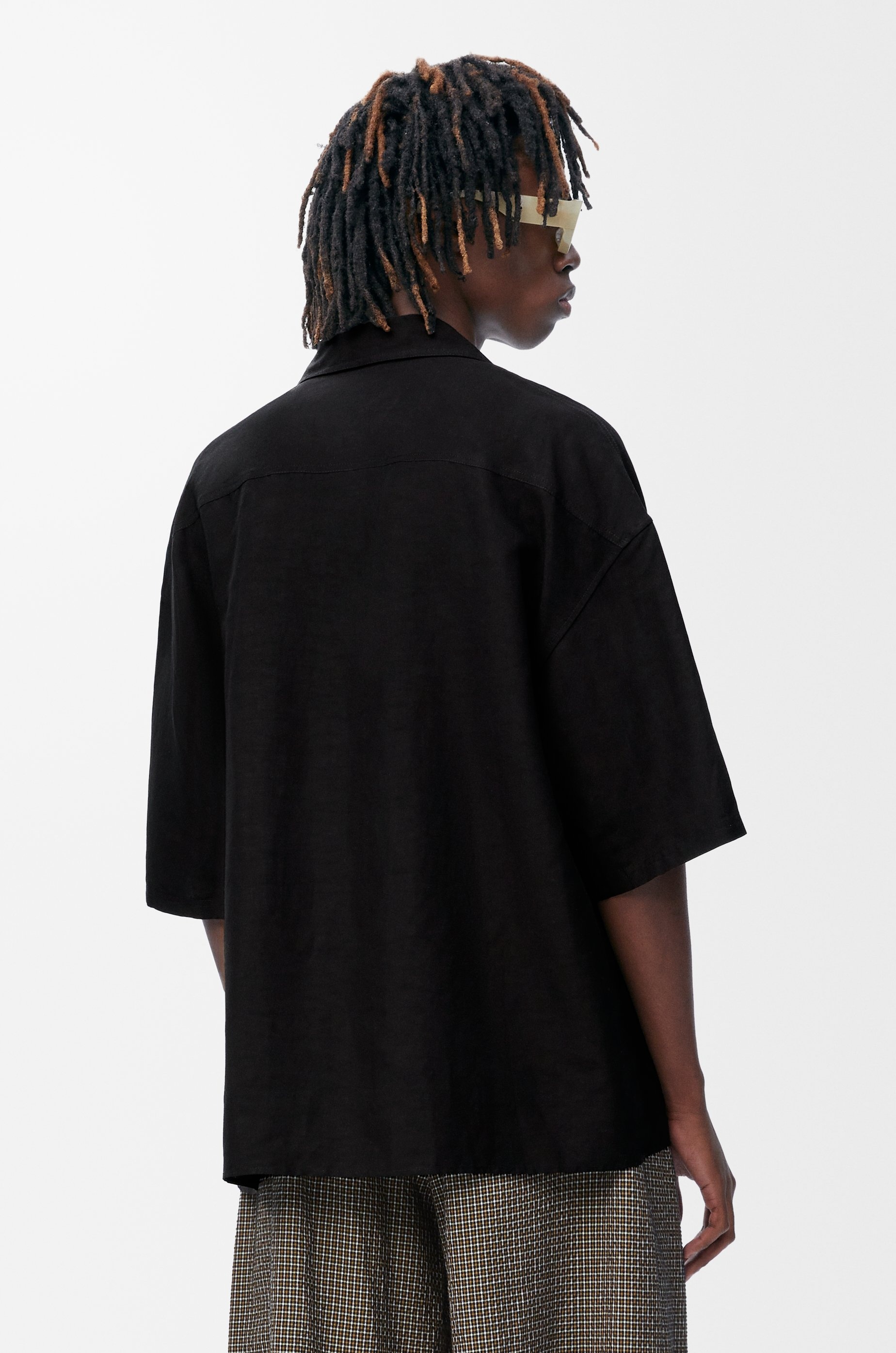 Short sleeve shirt in viscose and linen - 4
