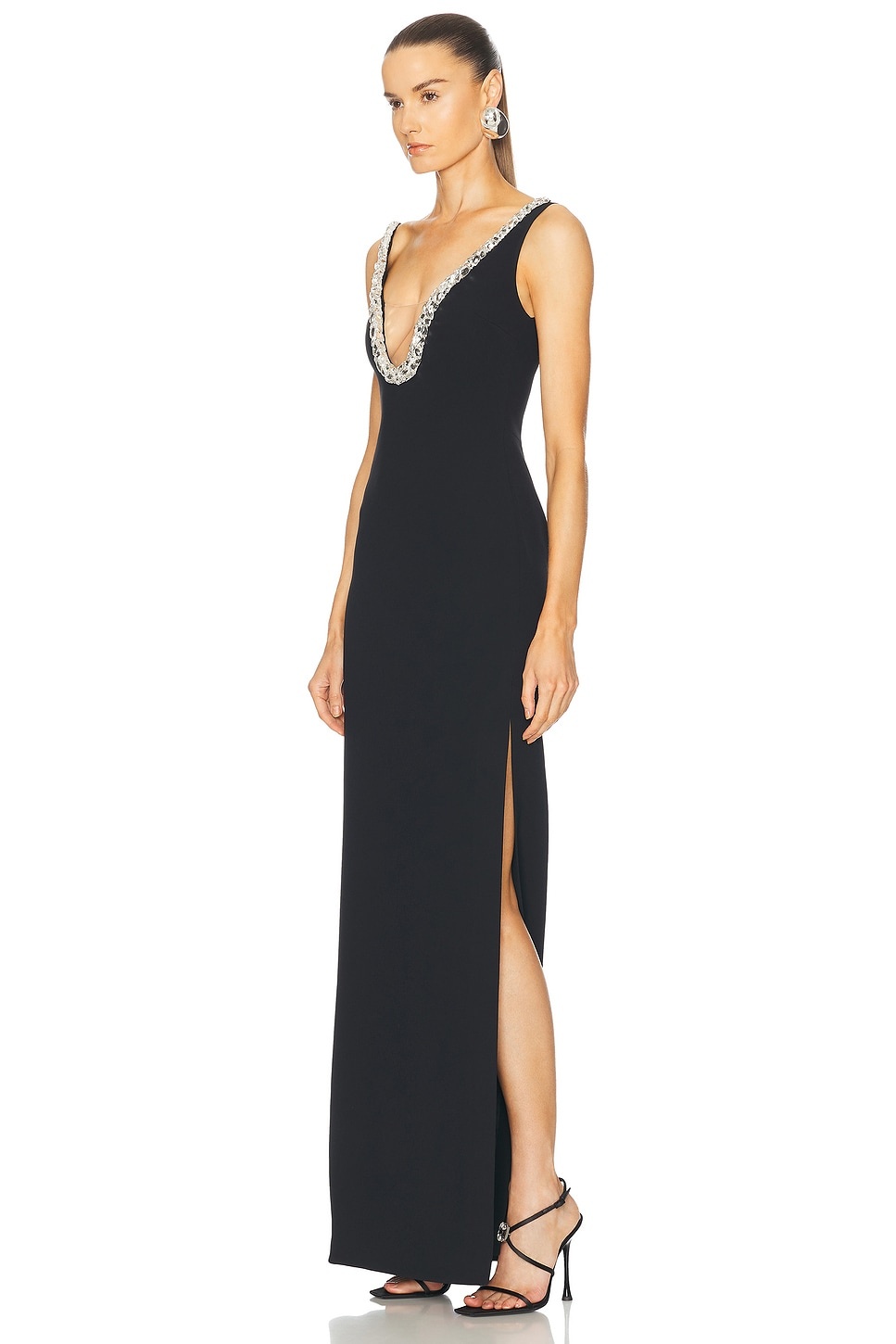 Crystal Neckline Gown - 4