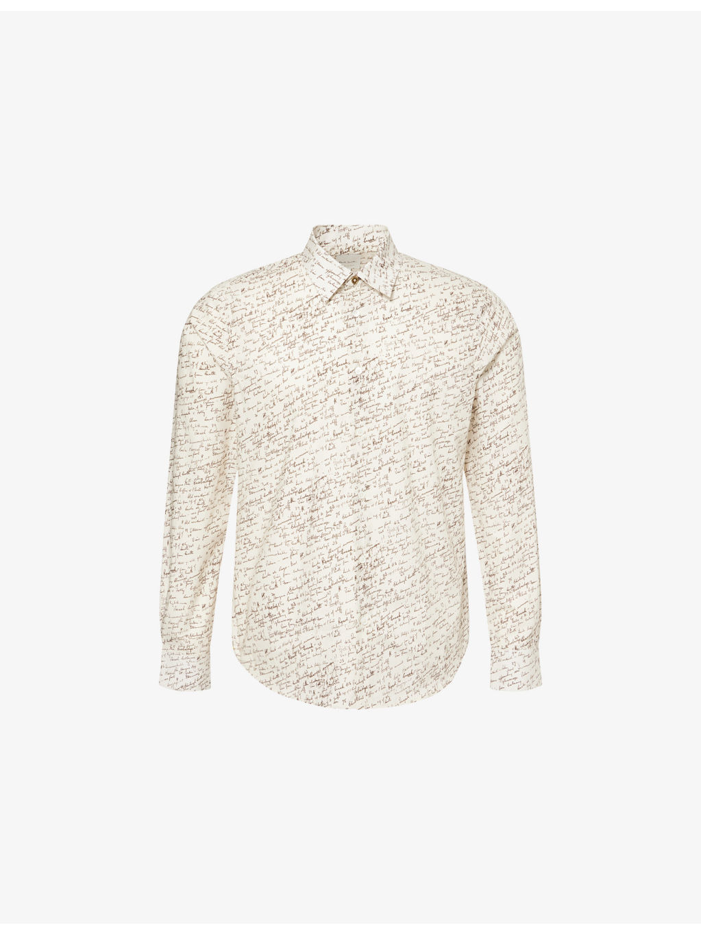 Writing-Print Slim-Fit Cotton-Poplin Shirt - 1
