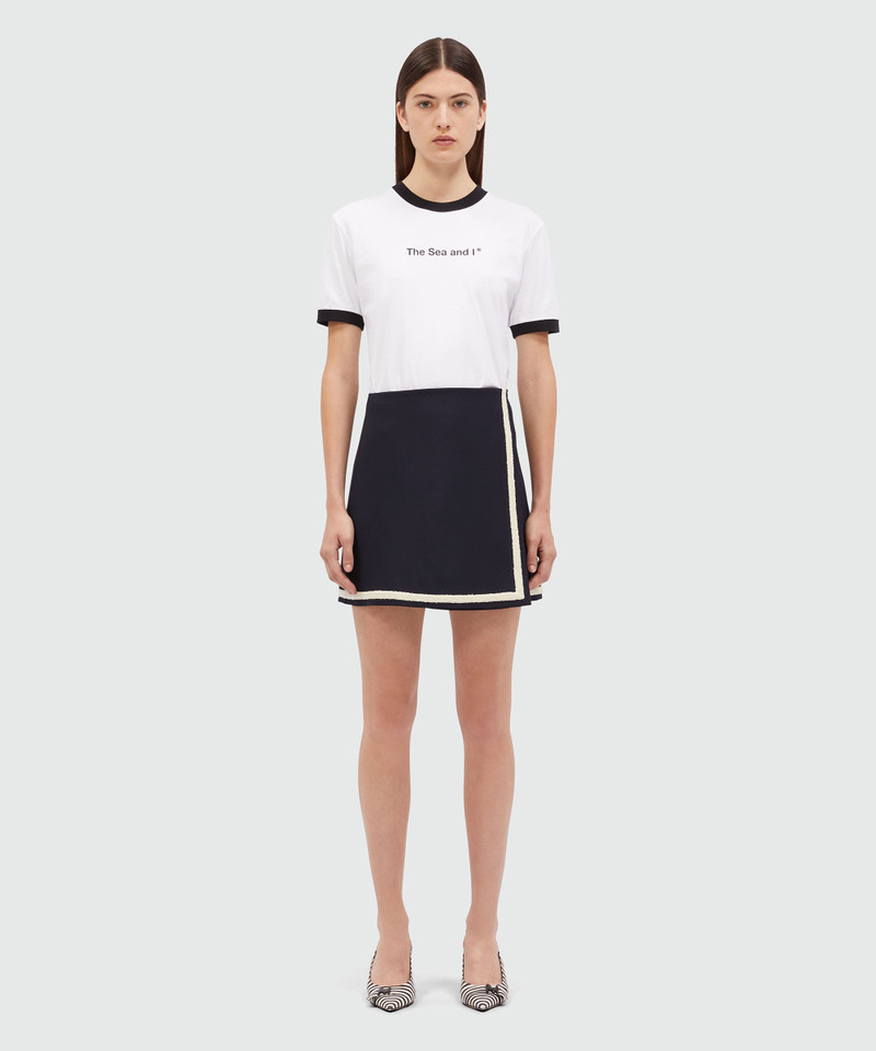 MSGM Short skirt in fresco wool with bouclé profiles outlook
