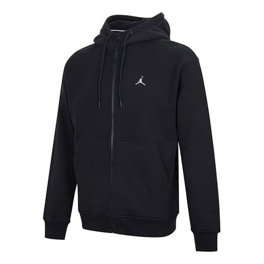 Air Jordan Embroidered Fleece Lined Stay Warm Hooded Jacket Winter Men's Black Gift for Him DA9811-0 - 1