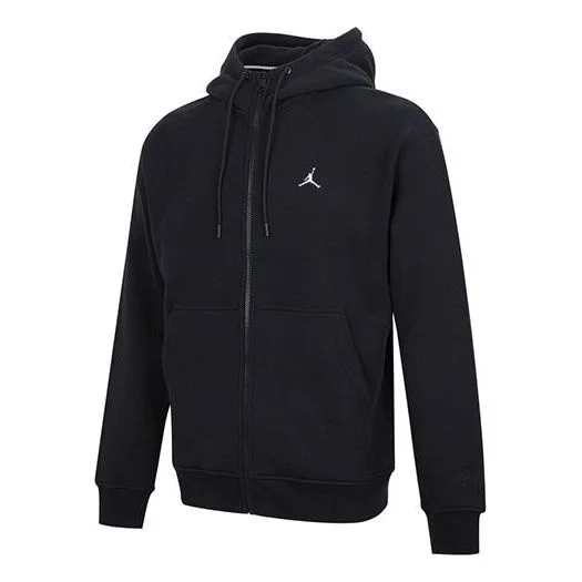 Air Jordan Embroidered Fleece Lined Stay Warm Hooded Jacket Winter Men's Black Gift for Him DA9811-0 - 1